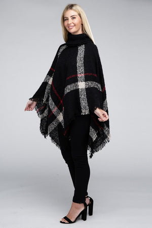 Turtleneck Knit Pancho