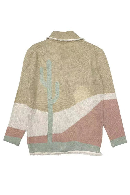 Desert landscape cardigan