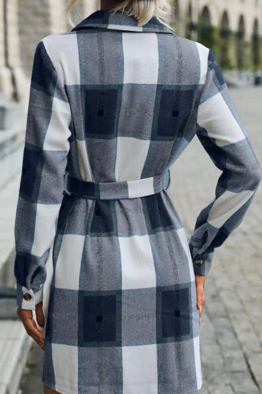 Plaid Dress with Front Tie Detail